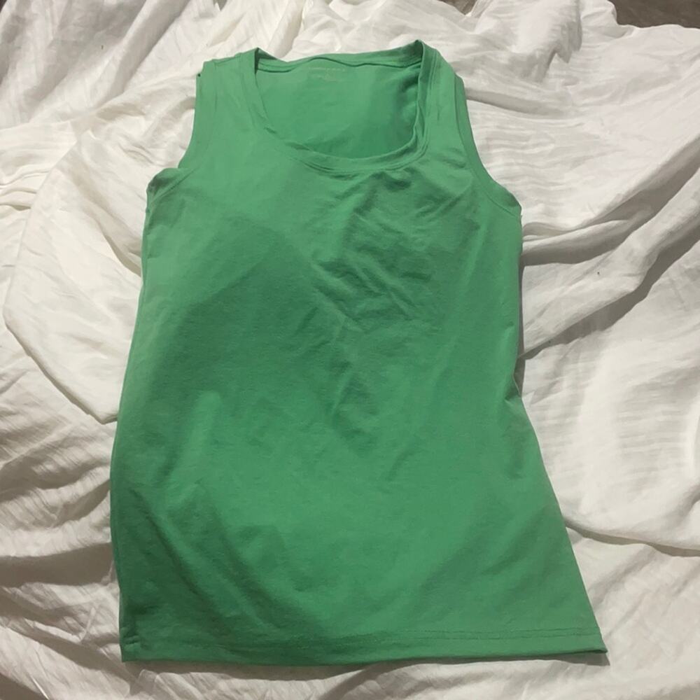 Banana Republic S green nylon spandex tank euc
